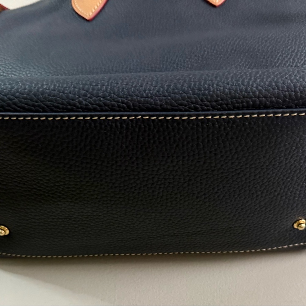 Dooney & Bourke Navy and Tan Satchel - Picture 4 of 14